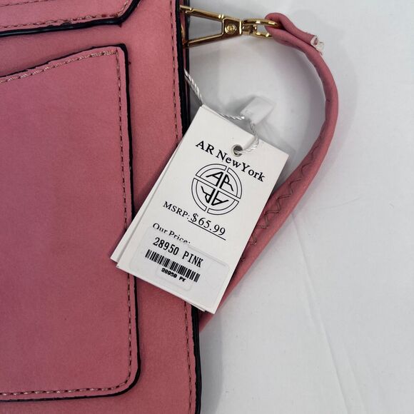 AR New York NEW Smartphone Crossbody Purse Bag Thin NEW Vegan Leather Pink - Picture 8 of 11